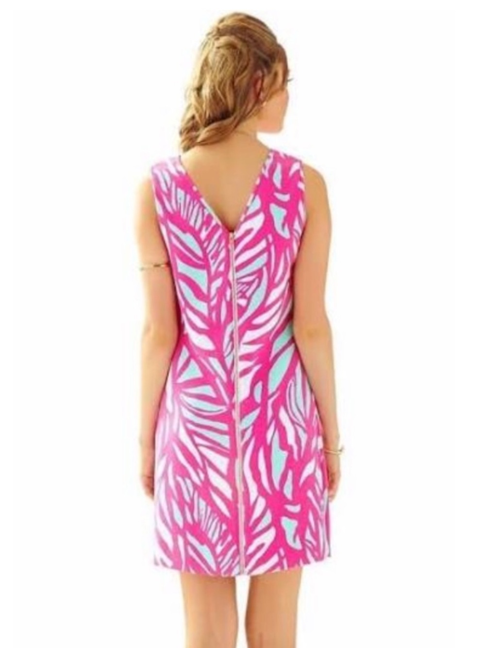 Lilly Pulitzer Sabrina Sleeveless Shift Dress in Papaya Playa Capri Pink | L - Picture 2 of 11
